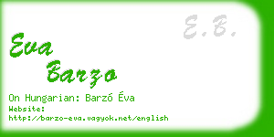 eva barzo business card